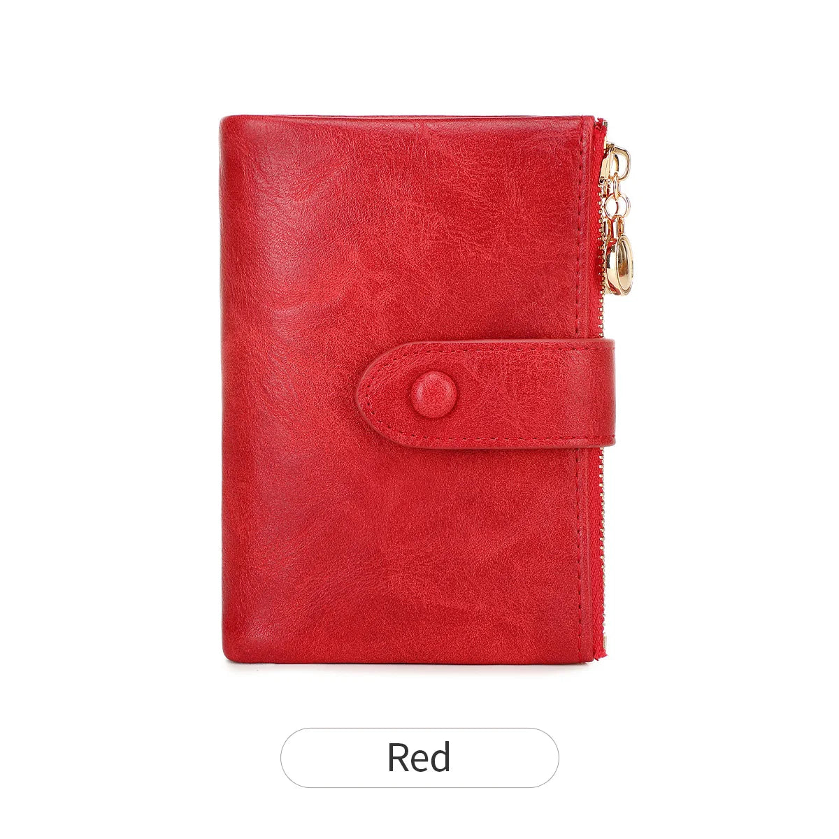 Porte-Monnaie Femme en Cuir PU – Mini Porte-Cartes Pliable, Fermeture Éclair et Boucle