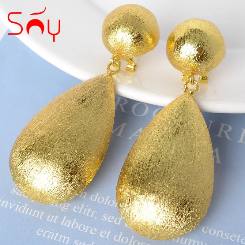 Textured Ball Drop Earrings – 18K Gold Plated Copper, Classic Style