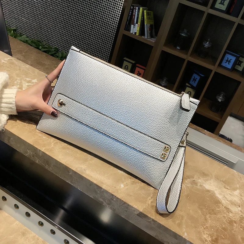 Pochette Enveloppe Femme de Luxe - Sac à Main Soirée en Cuir PU - Design Élégant