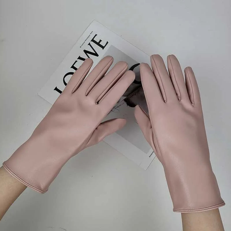 Gants doublés en similicuir