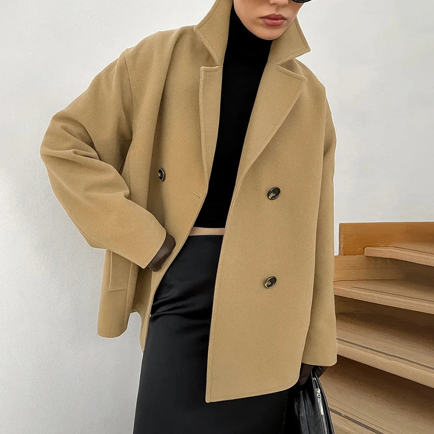 Double-Breasted Oversized Coat
