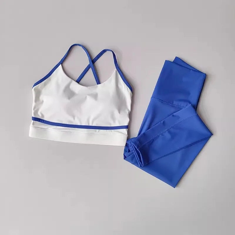 Ensemble Yoga Femme 2 Pièces – Legging Taille Haute & Bra Sport, Gym & Fitness Activewear