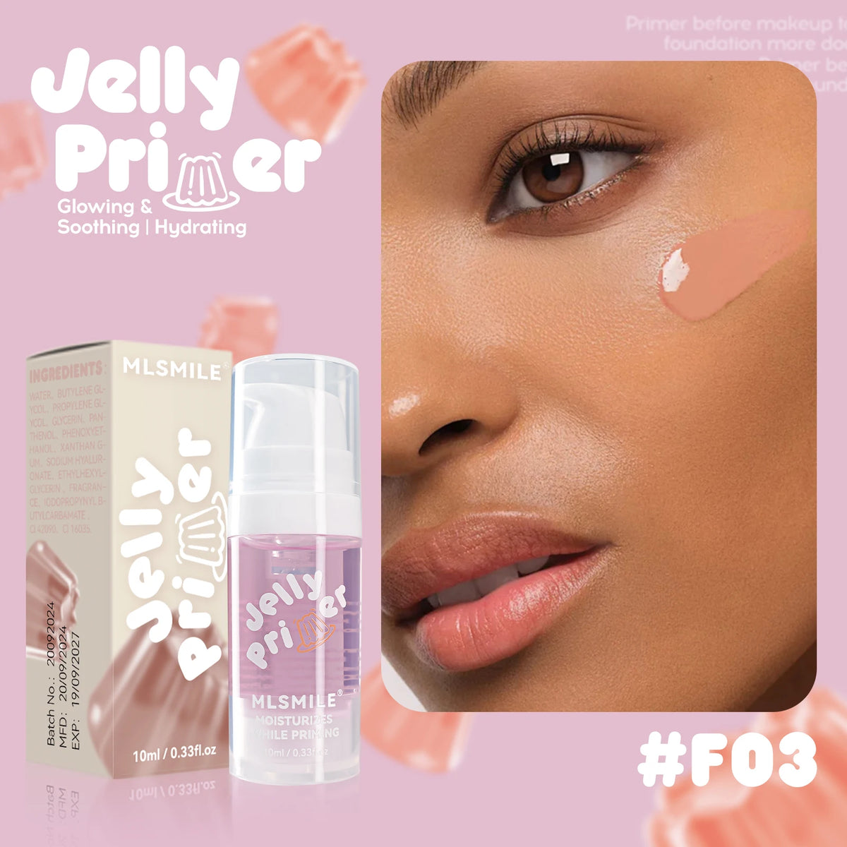Primer Gel Transparent – Base Maquillage Matifiante, Pores Invisibles, Longue Tenue