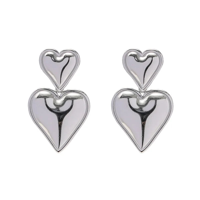 Teardrop Dangle Earrings – Smooth Gold-Plated Metal, Lightweight & Trendy