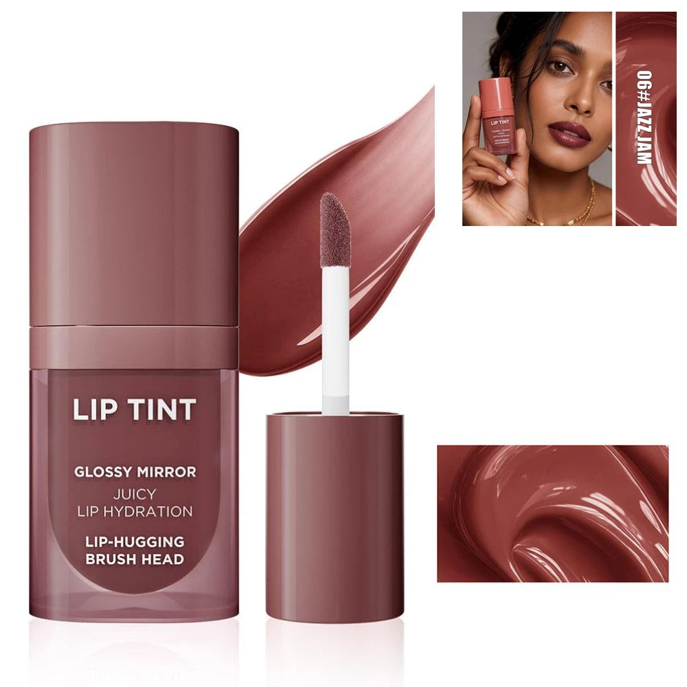 Long-Lasting Glossy Lip Stain – Matte Velvet Texture, Hydrating & Waterproof | 6 Shades