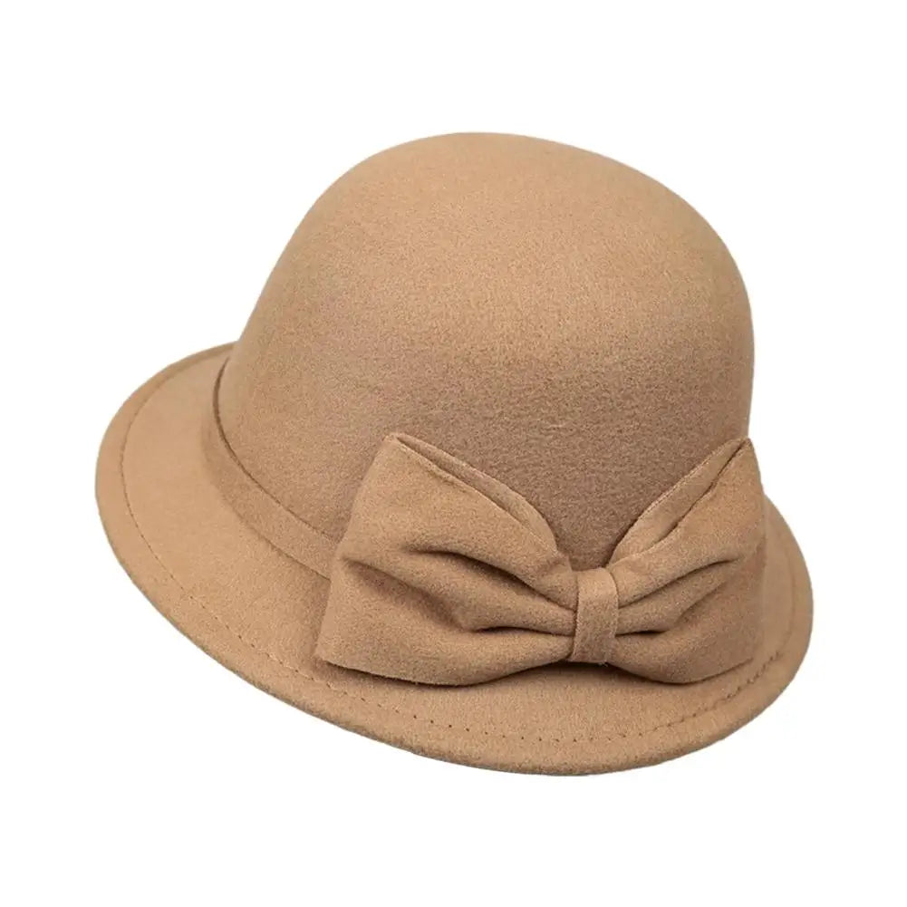 Chapeau cloche ajustable à nœud pour femme