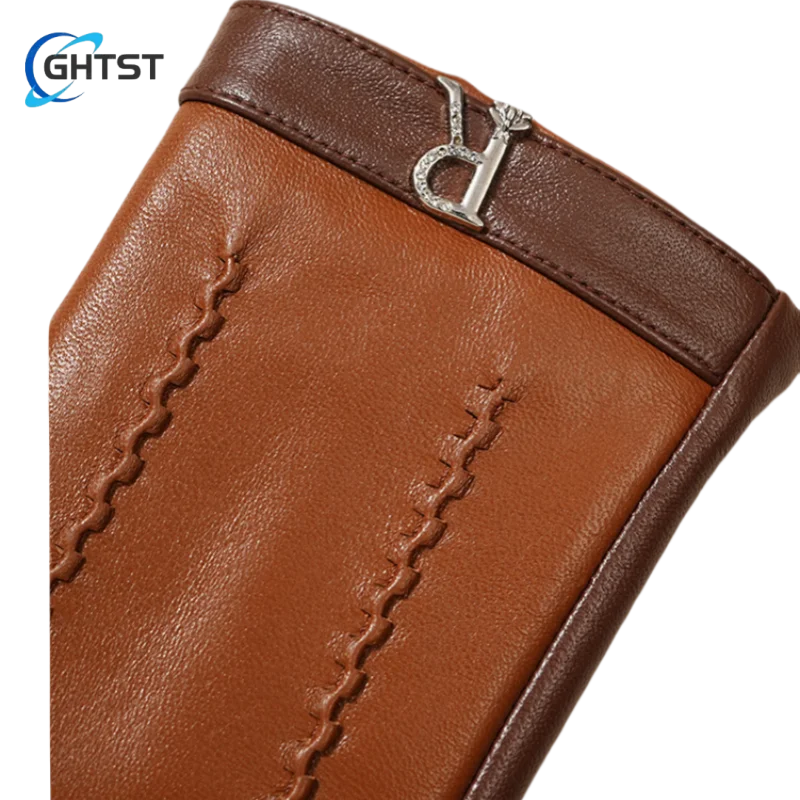 Gants élégants en cuir d’agneau pour femme – Camel