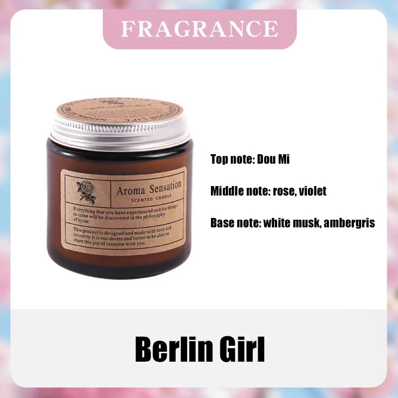 Bougie Parfumée Artisanale en Cire de Soja – Sans Fumée, Coupe en Verre, Aromathérapie