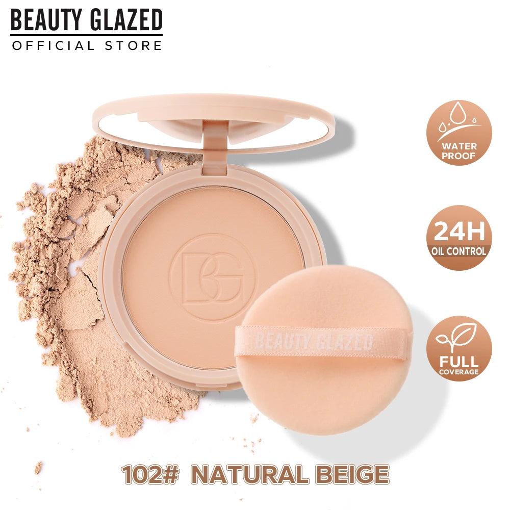 Poudre Compacte Matifiante avec Miroir – Contrôle du Sébum, Longue Tenue, Fini Naturel | 4 Teintes