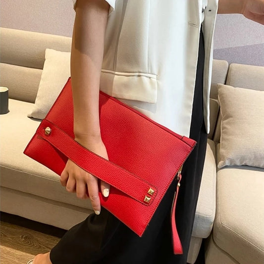 Pochette Enveloppe Femme de Luxe - Sac à Main Soirée en Cuir PU - Design Élégant