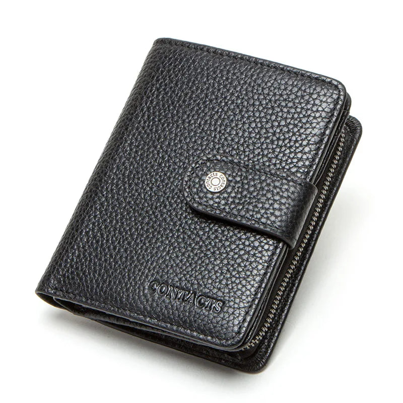 Genuine Leather Women's Wallet – RFID Blocking, 9 Card Slots, Photo Holder