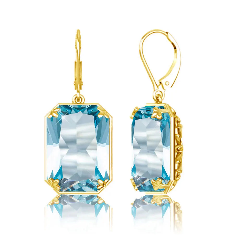 925 Sterling Silver 14K Gold Plated Drop Earrings – Choice of Gemstone, Handmade, NGTC Certified