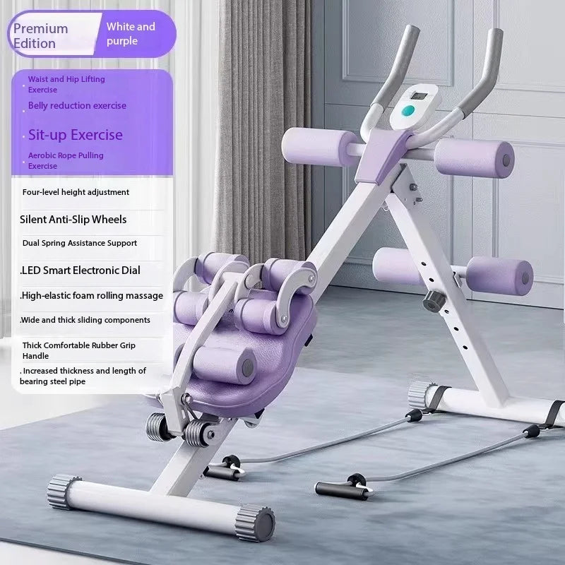 Machine Abdominale 6-en-1 Ajustable – Multifonction, Pliable, Compteur Numérique