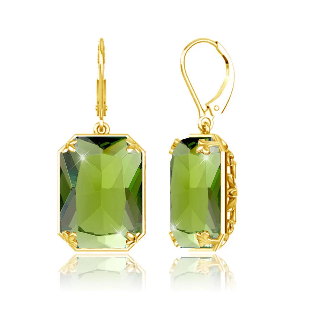 925 Sterling Silver 14K Gold Plated Drop Earrings – Choice of Gemstone, Handmade, NGTC Certified
