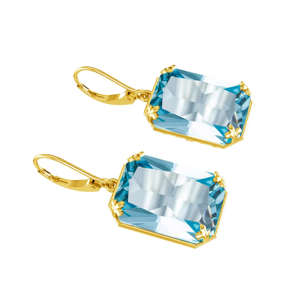925 Sterling Silver 14K Gold Plated Drop Earrings – Choice of Gemstone, Handmade, NGTC Certified