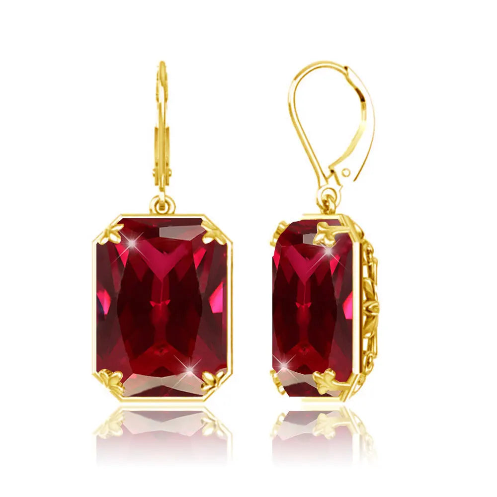 925 Sterling Silver 14K Gold Plated Drop Earrings – Choice of Gemstone, Handmade, NGTC Certified