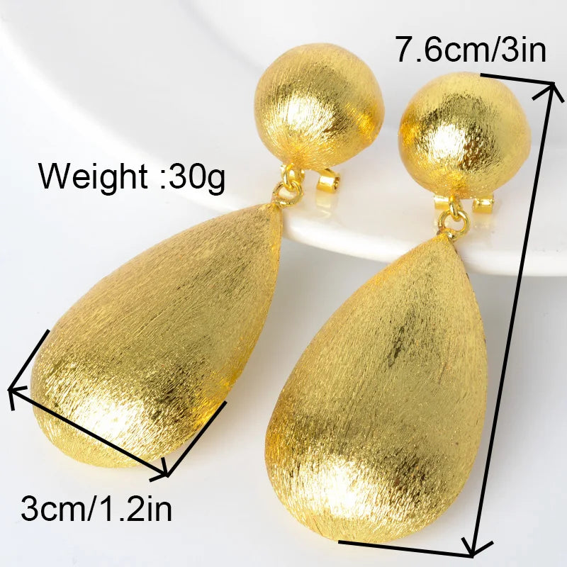 Textured Ball Drop Earrings – 18K Gold Plated Copper, Classic Style