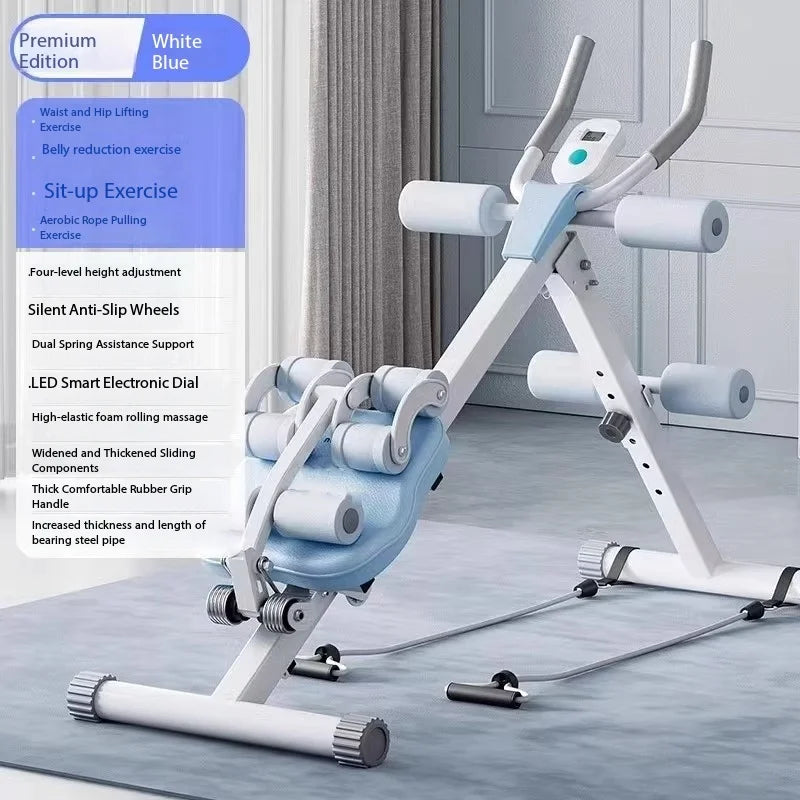 Machine Abdominale 6-en-1 Ajustable – Multifonction, Pliable, Compteur Numérique