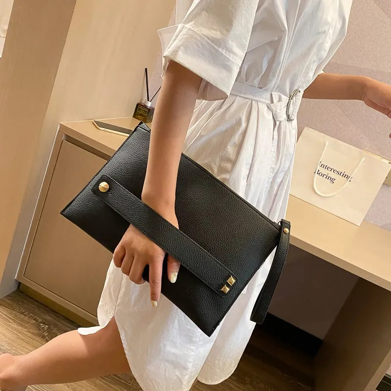 Pochette Enveloppe Femme de Luxe - Sac à Main Soirée en Cuir PU - Design Élégant