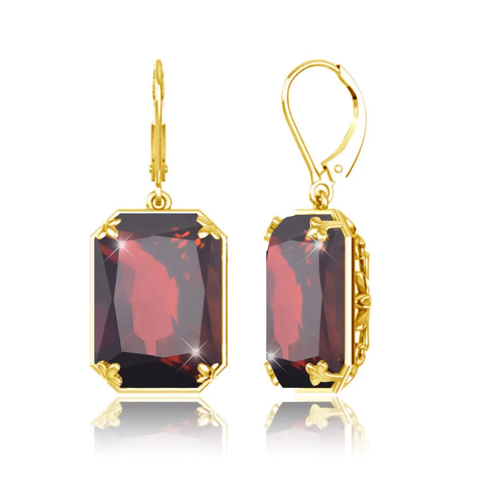925 Sterling Silver 14K Gold Plated Drop Earrings – Choice of Gemstone, Handmade, NGTC Certified