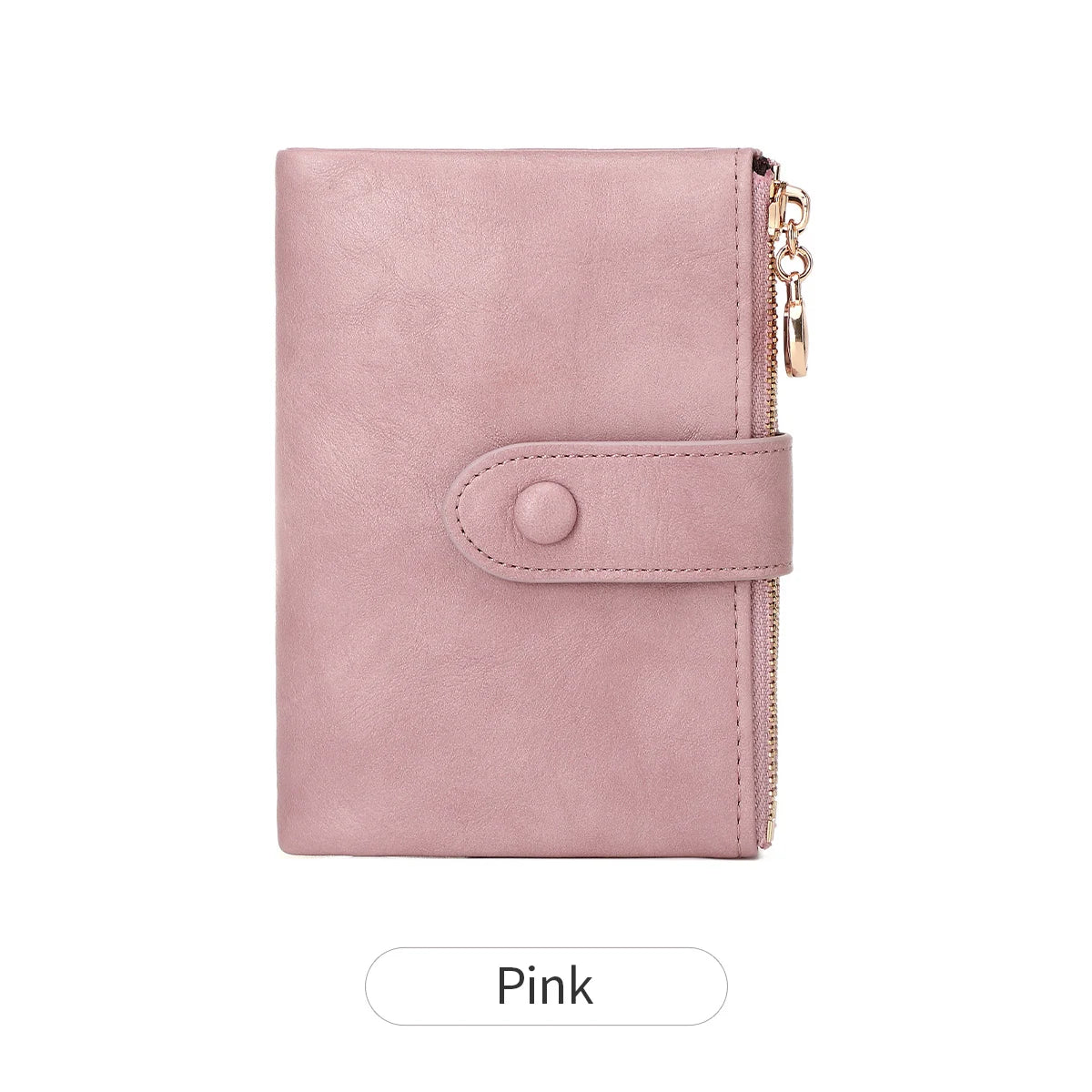 Porte-Monnaie Femme en Cuir PU – Mini Porte-Cartes Pliable, Fermeture Éclair et Boucle