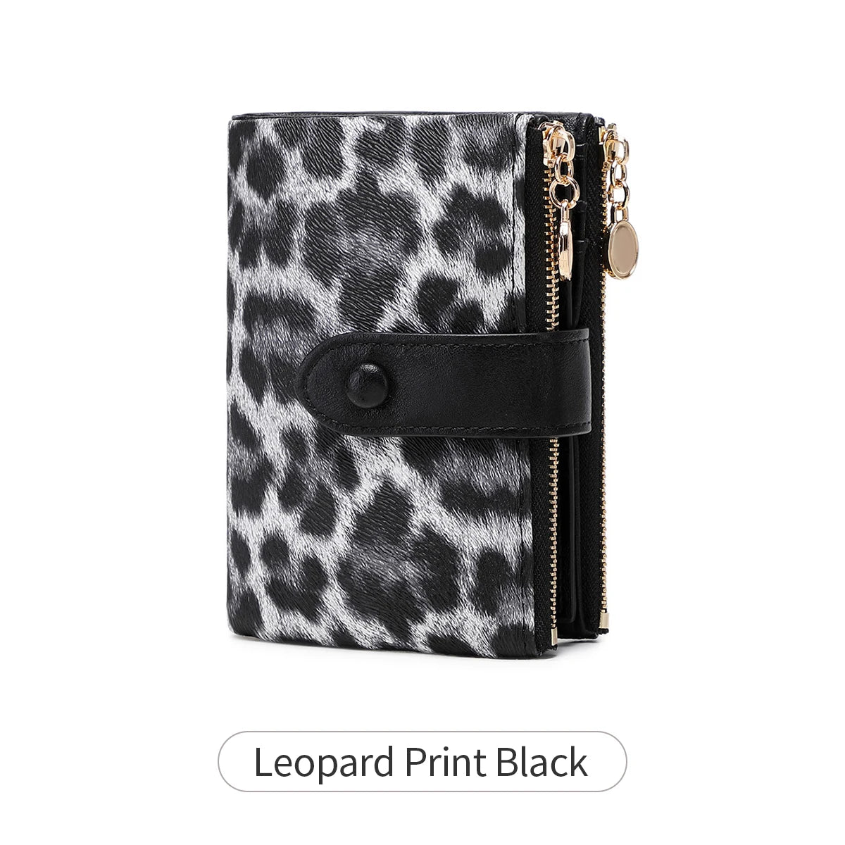 Porte-Monnaie Femme en Cuir PU – Mini Porte-Cartes Pliable, Fermeture Éclair et Boucle