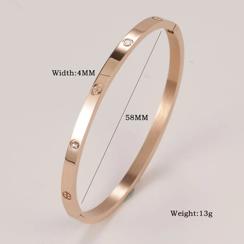 Bracelet Charm Minimaliste – Acier Inoxydable, Or, Argent & Or Rose, Pour Femme