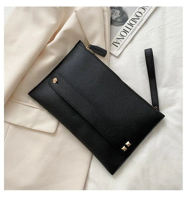 Pochette Enveloppe Femme de Luxe - Sac à Main Soirée en Cuir PU - Design Élégant