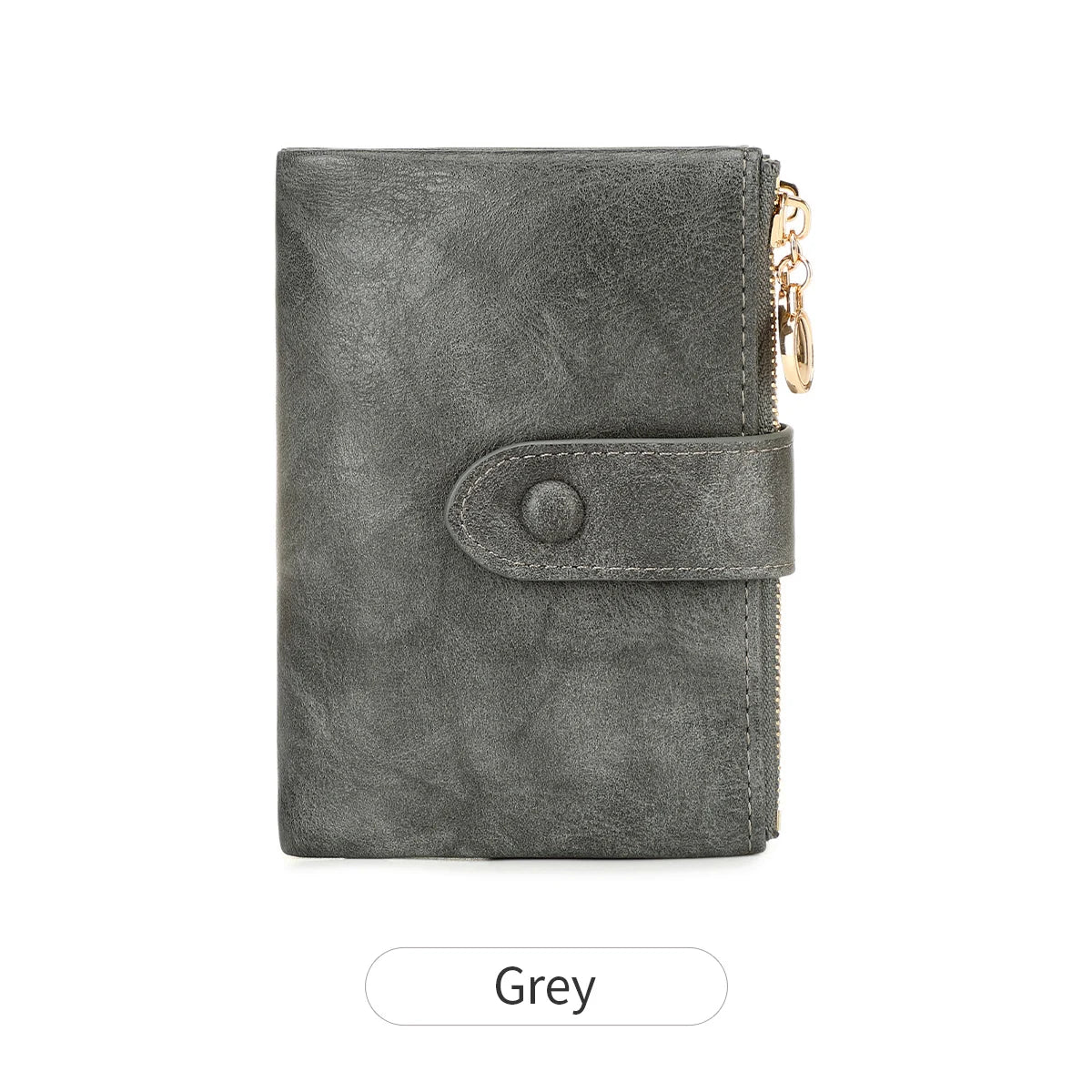 Porte-Monnaie Femme en Cuir PU – Mini Porte-Cartes Pliable, Fermeture Éclair et Boucle