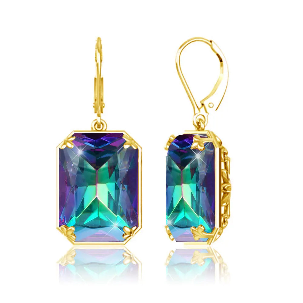 925 Sterling Silver 14K Gold Plated Drop Earrings – Choice of Gemstone, Handmade, NGTC Certified
