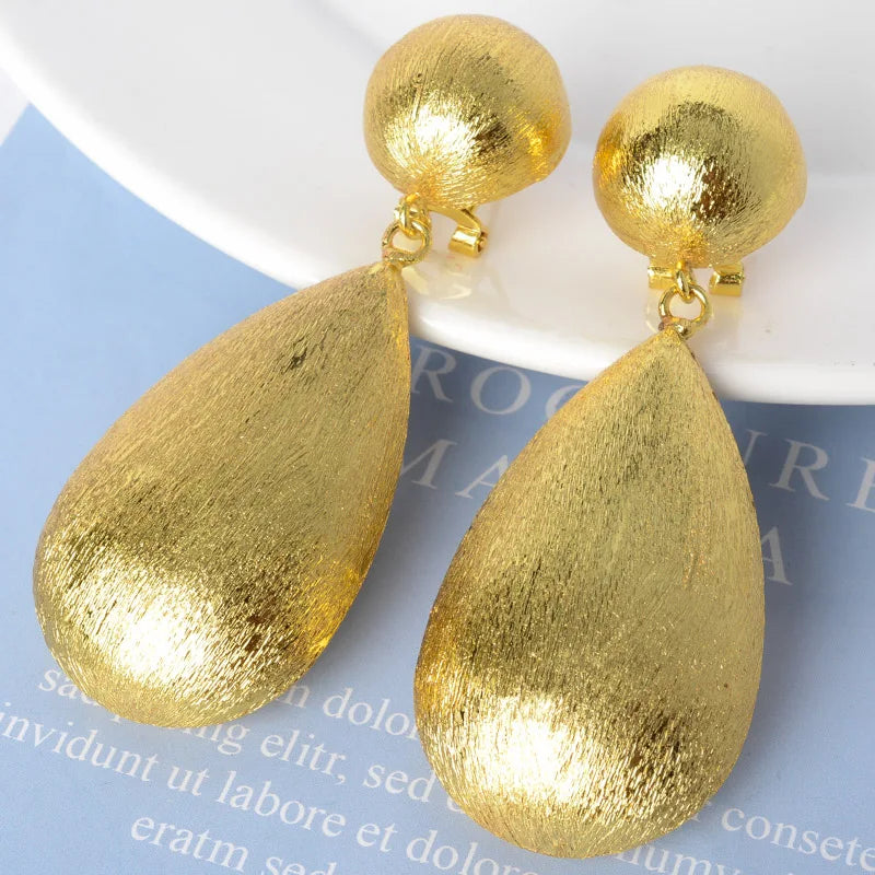Textured Ball Drop Earrings – 18K Gold Plated Copper, Classic Style
