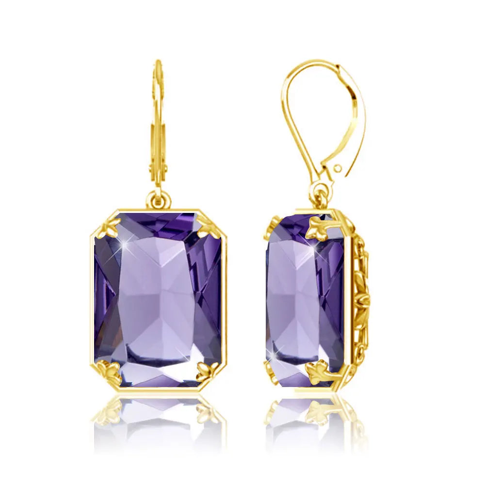 925 Sterling Silver 14K Gold Plated Drop Earrings – Choice of Gemstone, Handmade, NGTC Certified
