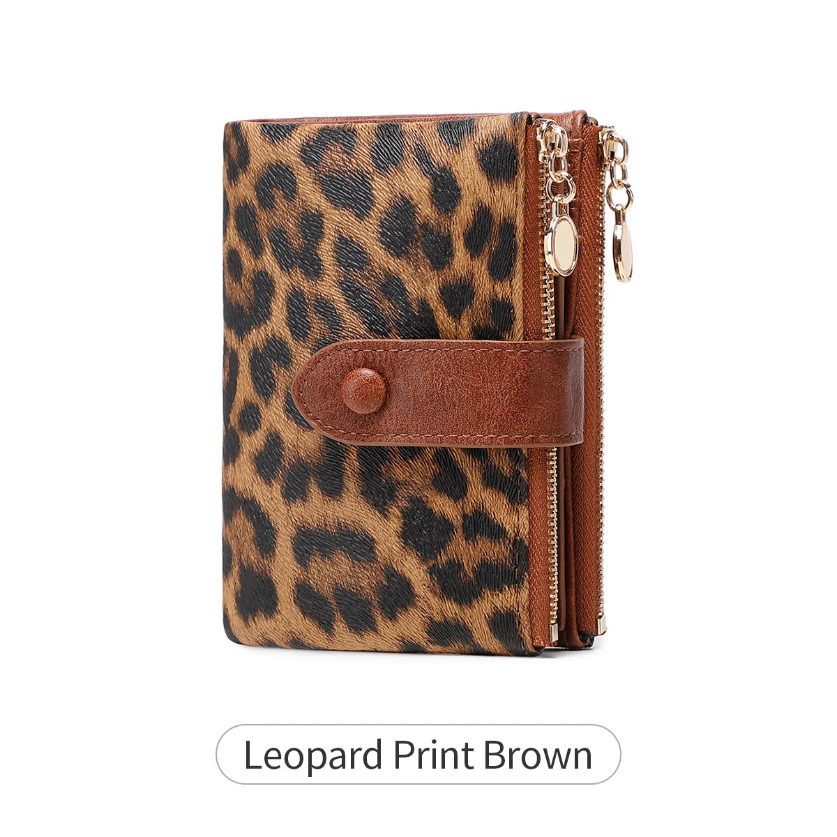 Porte-Monnaie Femme en Cuir PU – Mini Porte-Cartes Pliable, Fermeture Éclair et Boucle