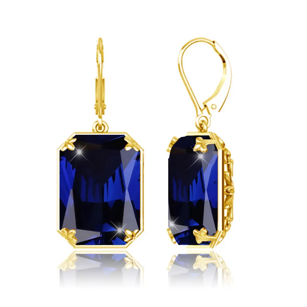 925 Sterling Silver 14K Gold Plated Drop Earrings – Choice of Gemstone, Handmade, NGTC Certified