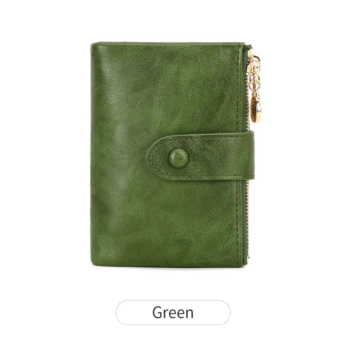 Porte-Monnaie Femme en Cuir PU – Mini Porte-Cartes Pliable, Fermeture Éclair et Boucle