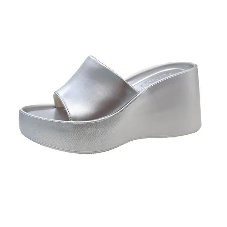 Mules Femme Plateforme Épaisse – Bout Ouvert Confortable, Style Plage Décontracté