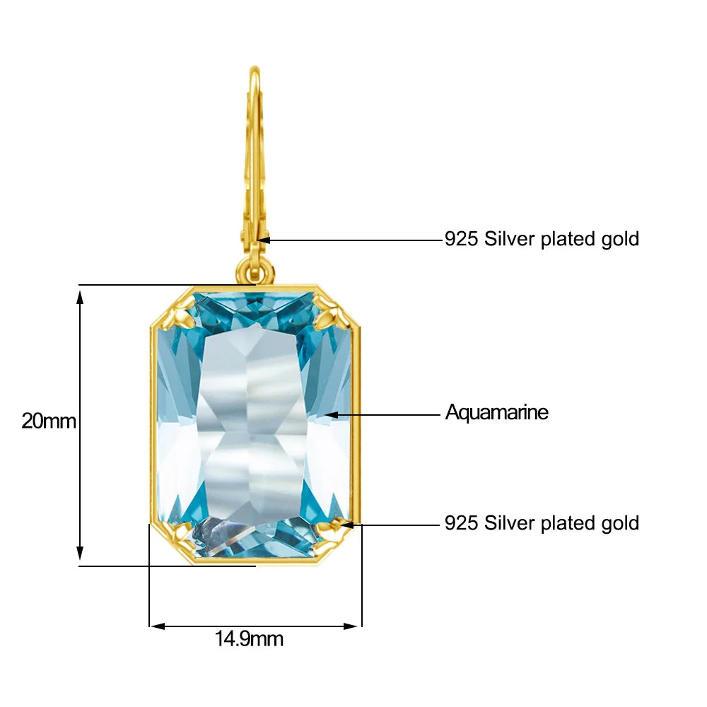 925 Sterling Silver 14K Gold Plated Drop Earrings – Choice of Gemstone, Handmade, NGTC Certified