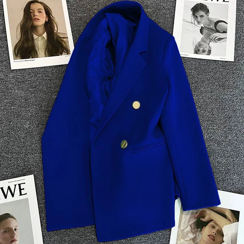 Double-Breasted Blazer with Notch Lapel