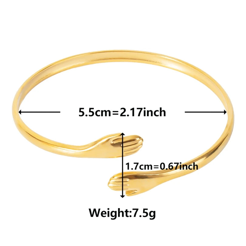 Textured Pattern Bracelet – Flower, Heart or Snake, Gold Stainless Steel, For Women