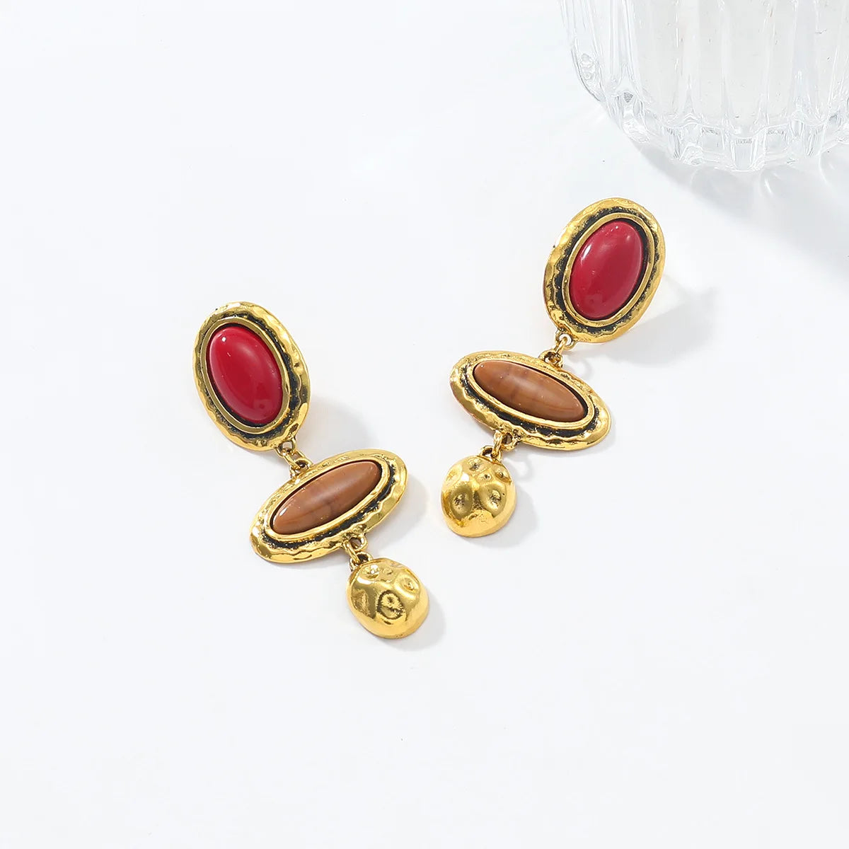 Boucles d'Oreilles Pendantes Bohémiennes – Résine & Alliage, Style Vacances Naturel