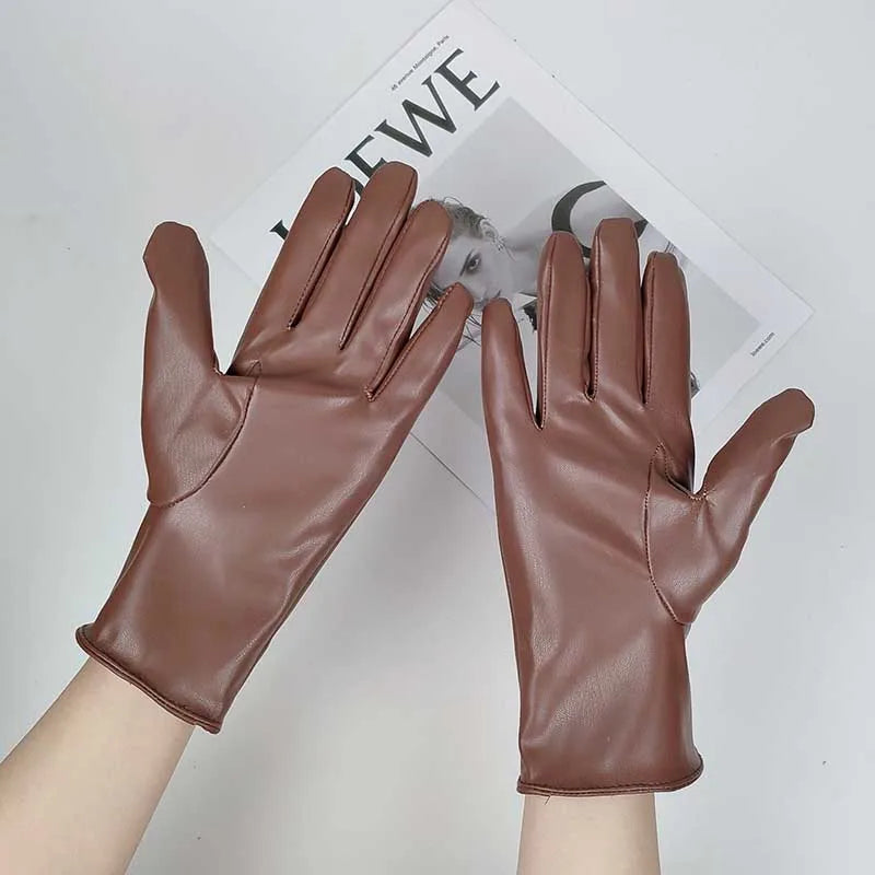 Gants doublés en similicuir