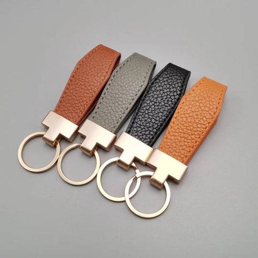 Porte-Clés de Luxe en Cuir PU – Style Punk, Finition Dorée, Cadeau Femme & Homme