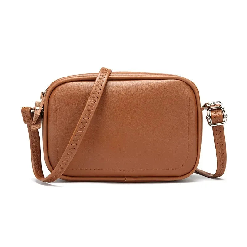 Sac à bandoulière en cuir décontracté - Style rétro vintage pour femme