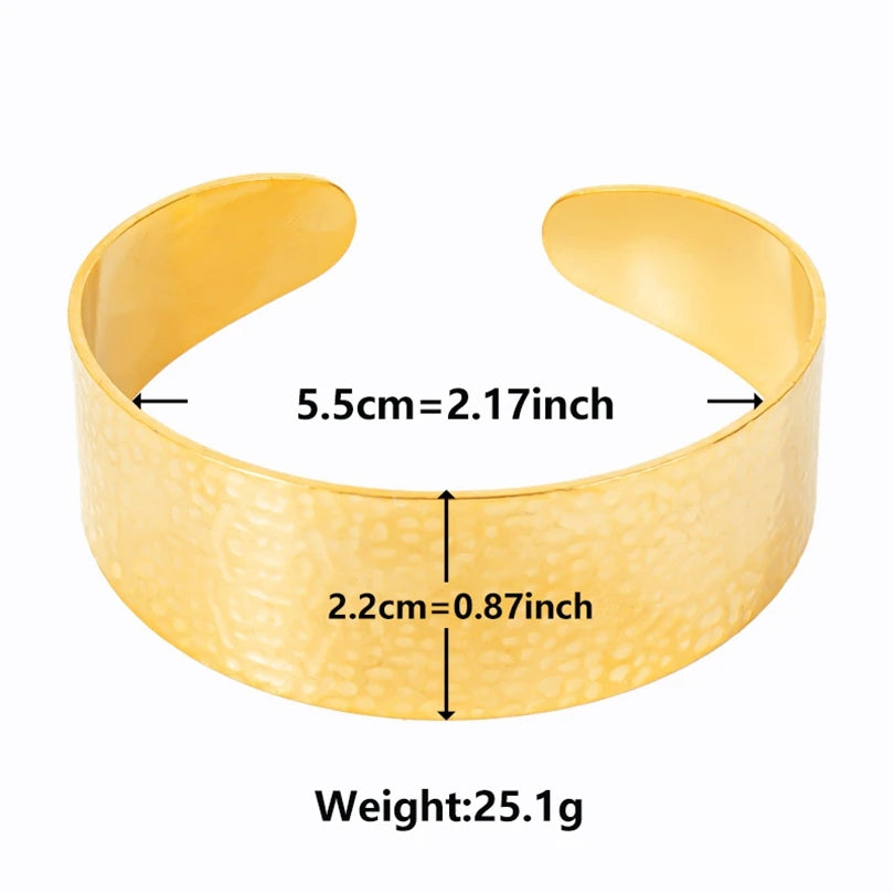 Textured Pattern Bracelet – Flower, Heart or Snake, Gold Stainless Steel, For Women
