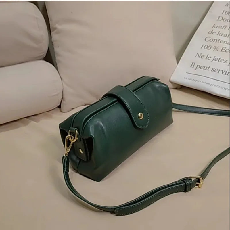 Sac à bandoulière en cuir décontracté - Style rétro vintage pour femme