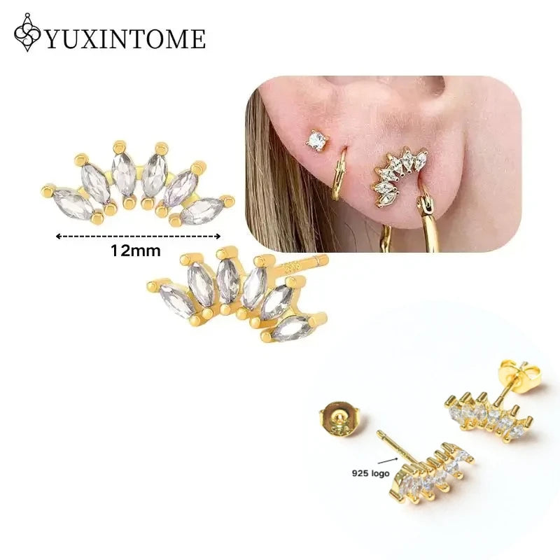 Boucles d'Oreilles Créoles Huggie Argent 925 – Zircon & Cristal, Goutte d'Eau, Certifiées GDTC, 73 Styles