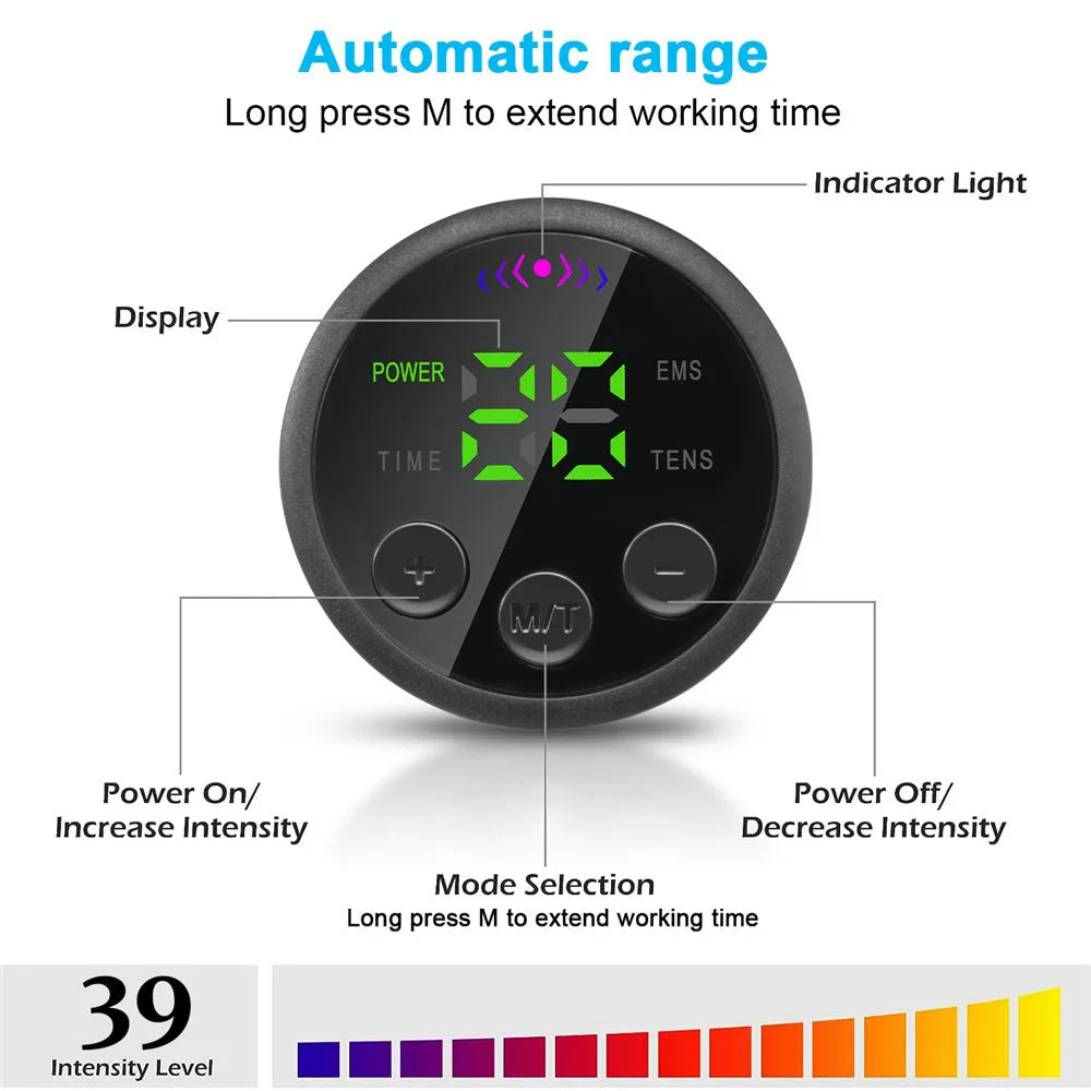 Ceinture de Stimulation Musculaire EMS – 10 Modes, 39 Niveaux, Rechargeable USB, Ventre/Bras/Jambes