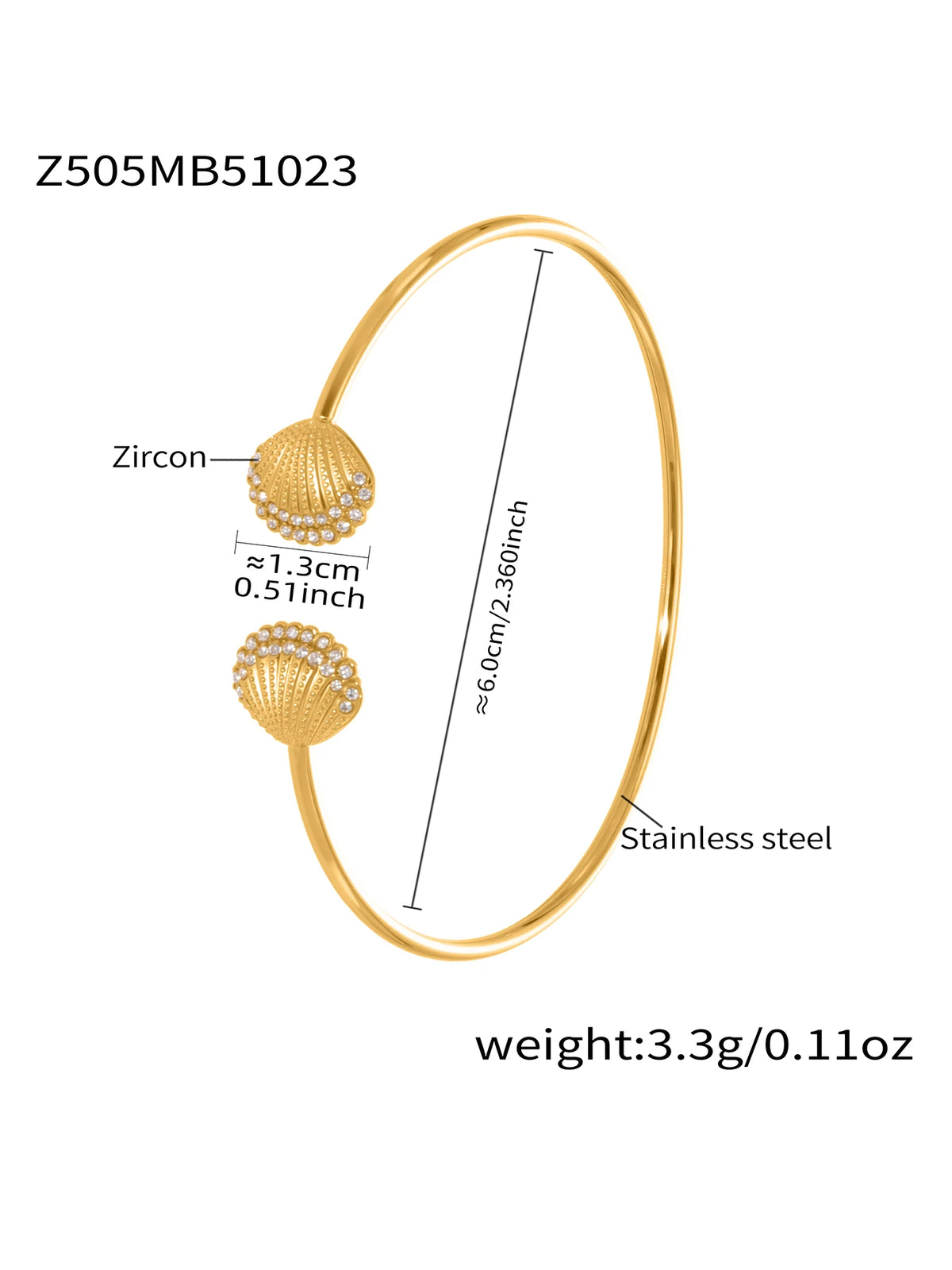 Bracelet Manchette Luxe Plaqué Or PVD – Acier Inoxydable, Style Géométrique, Mariage & Banquet, Pour Femme