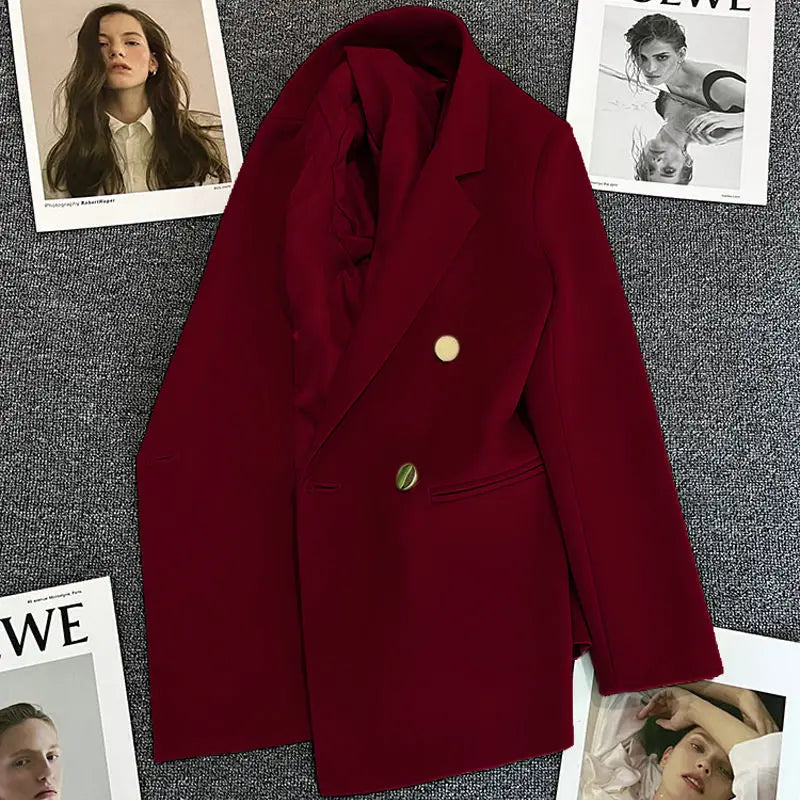 Double-Breasted Blazer with Notch Lapel