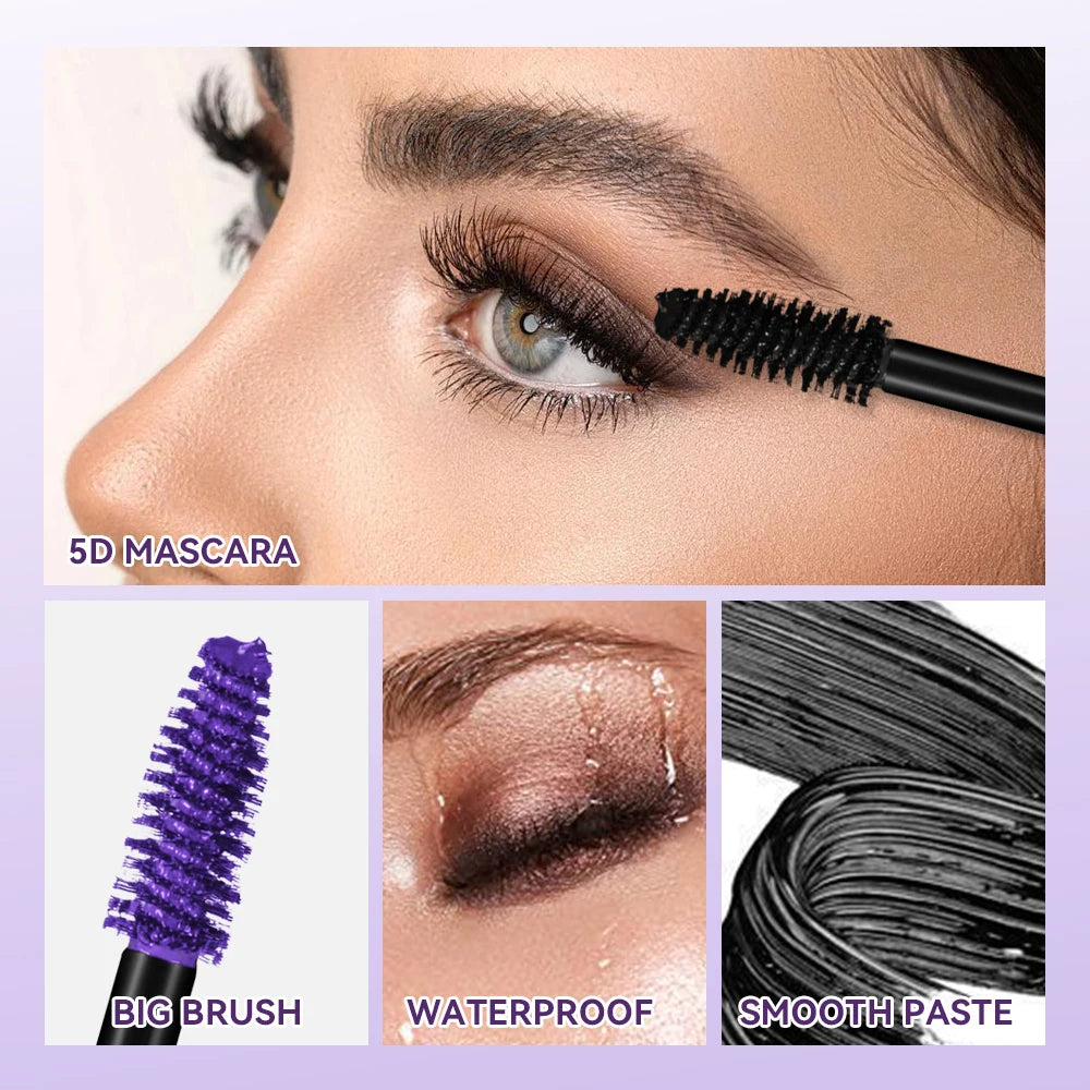 5D Waterproof Mascara — Lengthening, Volumizing & Curling 24H Long-Lasting